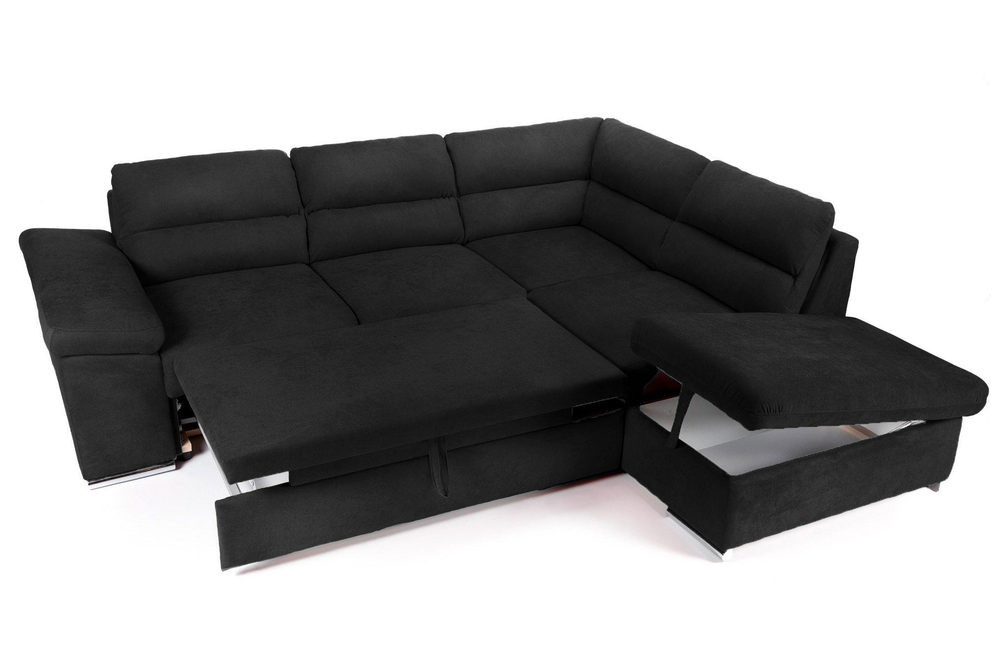 Coltar Extensibil ALONSO, cu lada de depozitare, variante stanga/dreapta 265x220x85 cm, Rosu - Prestigehome.ro - Coltare - Prestige - #variante coltar_dreapta #color_negru-enjoy