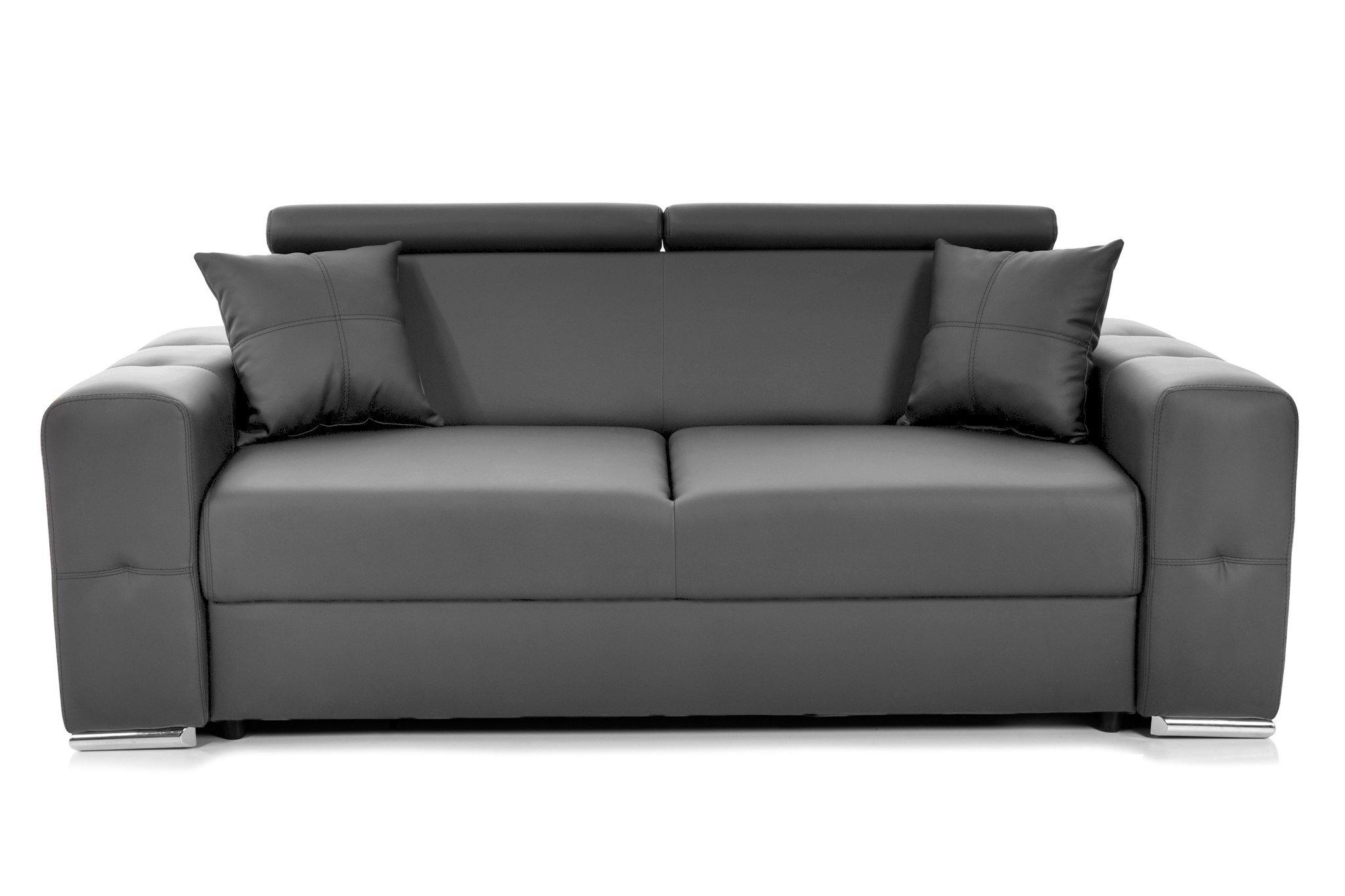 Canapea fix 2 locuri BELLAGIO, cu tetiere, 195x95x85 cm - Prestigehome.ro - Canapea 2 Locuri - Prestige -  #color_Gri-Piele-Imitatie