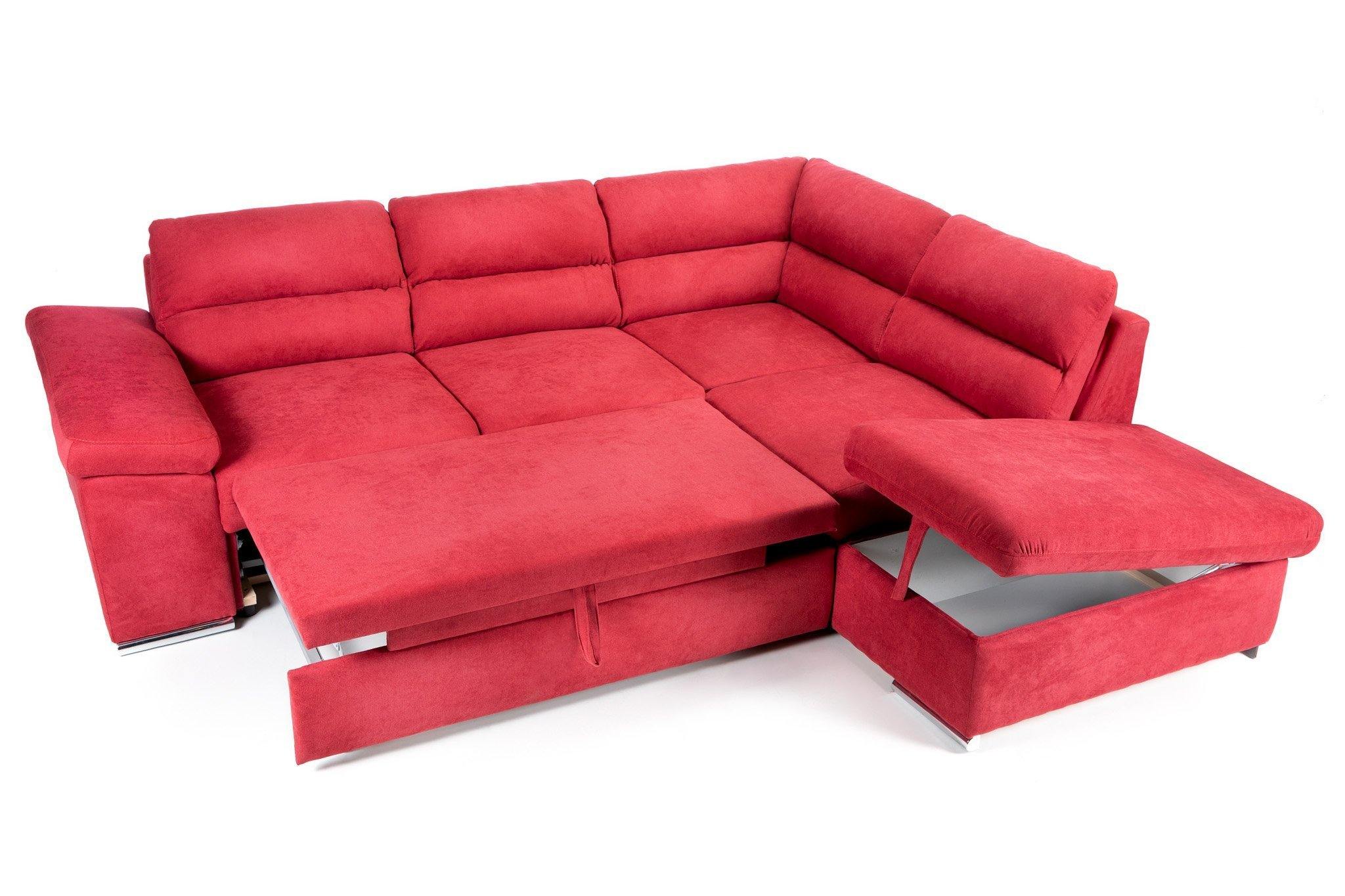Coltar Extensibil ALONSO, cu lada de depozitare, variante stanga/dreapta 265x220x85 cm, Rosu - Prestigehome.ro - Coltare - Prestige - #variante coltar_dreapta #color_rosu-enjoy