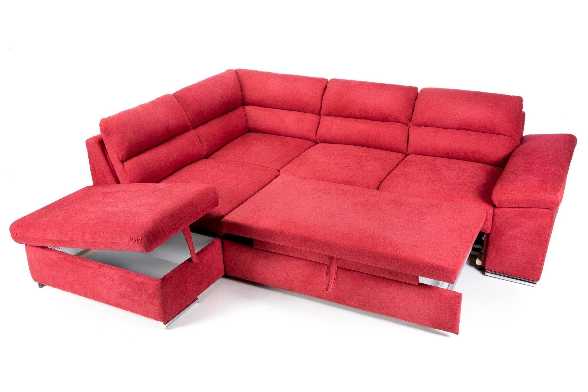 Coltar Extensibil ALONSO, cu lada de depozitare, variante stanga/dreapta 265x220x85 cm, Rosu - Prestigehome.ro - Coltare - Prestige -  #variante coltar_stanga #color_rosu-enjoy