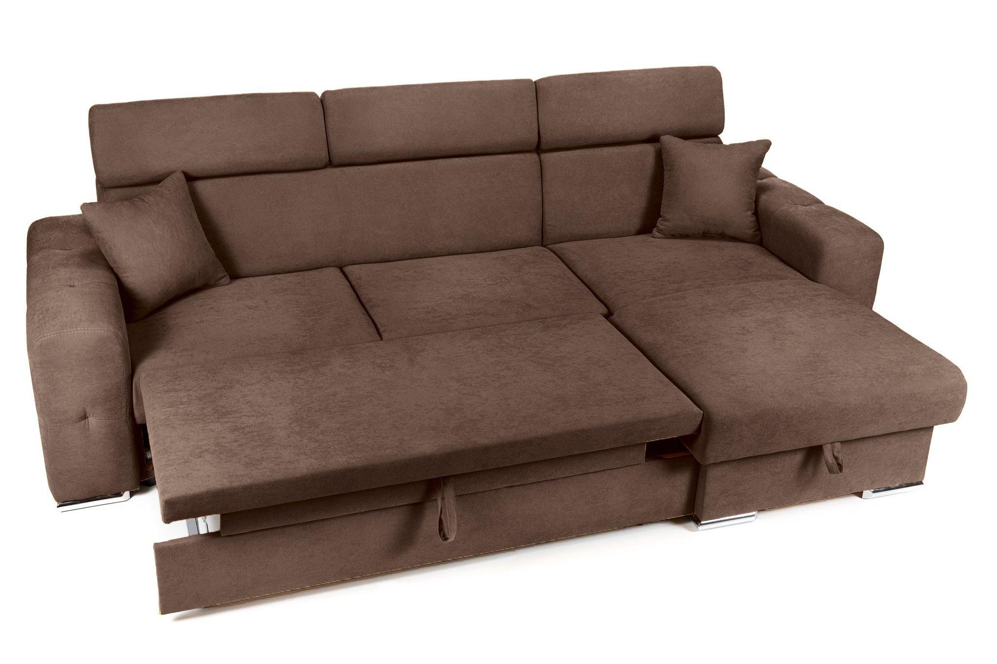 Coltar Extensibil BELLAGIO, sezlong interschimbabil, cu lada de depozitare, cu tetiere, 280x165x85 cm - Prestigehome.ro - Coltare - Prestige - #color_maro-enjoy