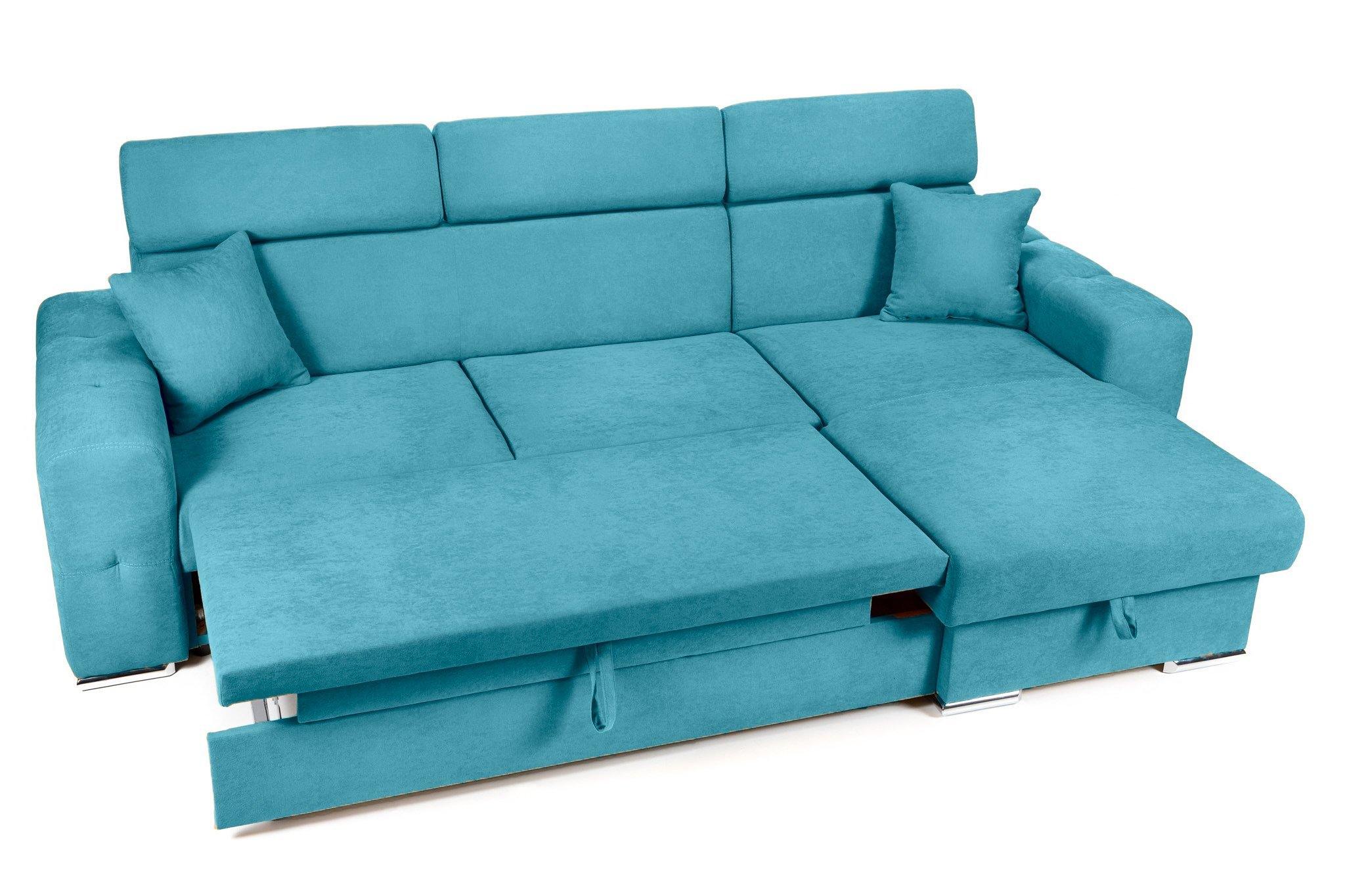 Coltar Extensibil BELLAGIO, sezlong interschimbabil, cu lada de depozitare, cu tetiere, 275x170x85 cm - Prestigehome.ro - Coltare - Prestige - #color_turcoaz-enjoy