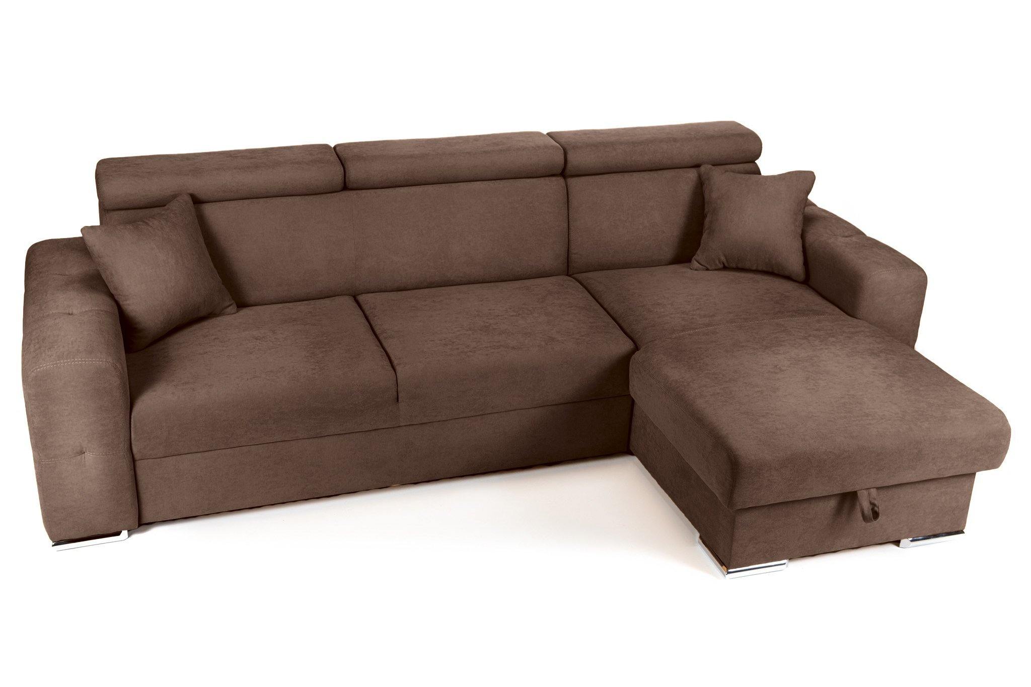 Coltar Extensibil BELLAGIO, sezlong interschimbabil, cu lada de depozitare, cu tetiere, 280x165x85 cm - Prestigehome.ro - Coltare - Prestige - #color_maro-enjoy