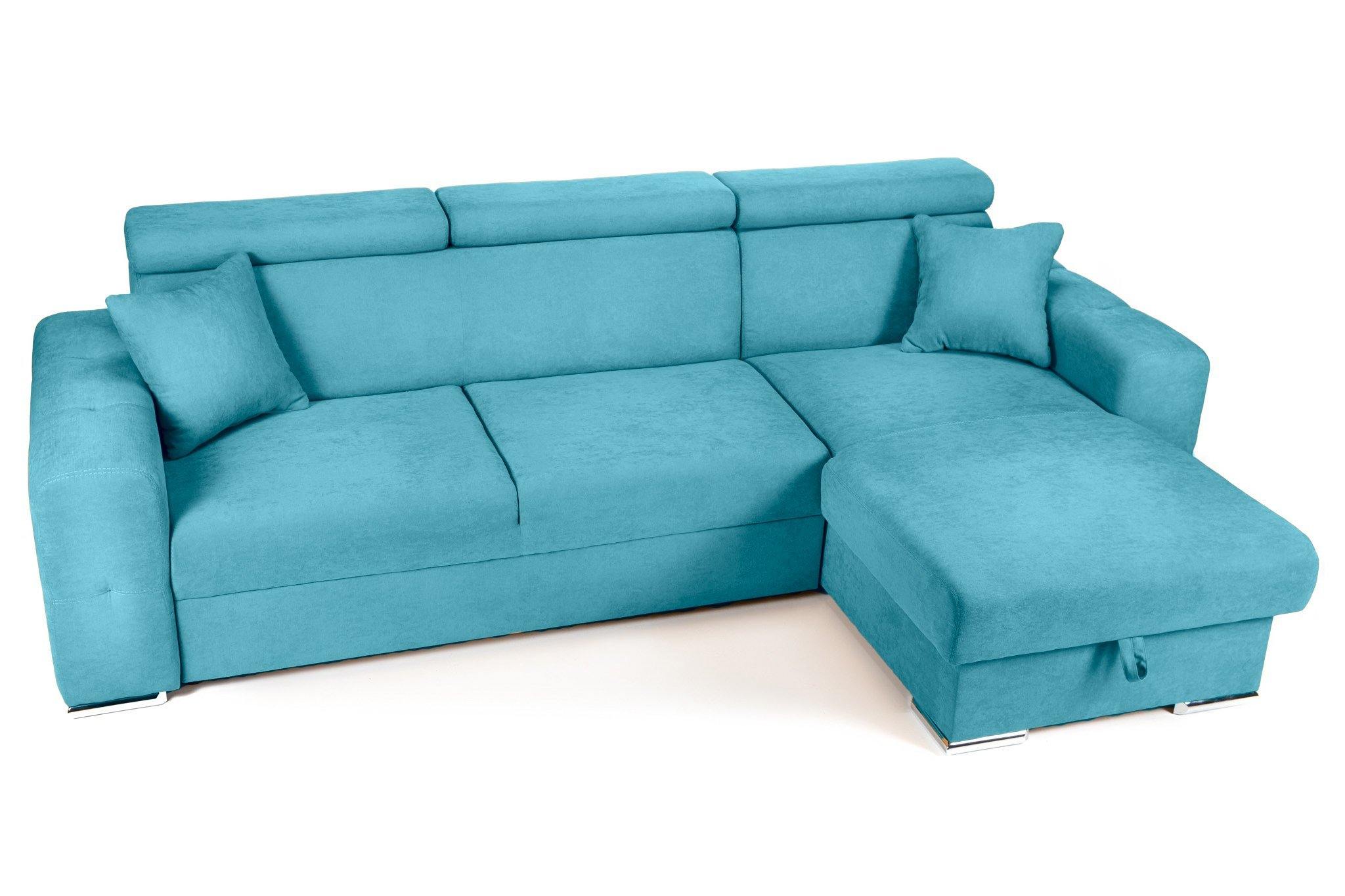 Coltar Extensibil BELLAGIO, sezlong interschimbabil, cu lada de depozitare, cu tetiere, 275x170x85 cm - Prestigehome.ro - Coltare - Prestige - #color_turcoaz-enjoy