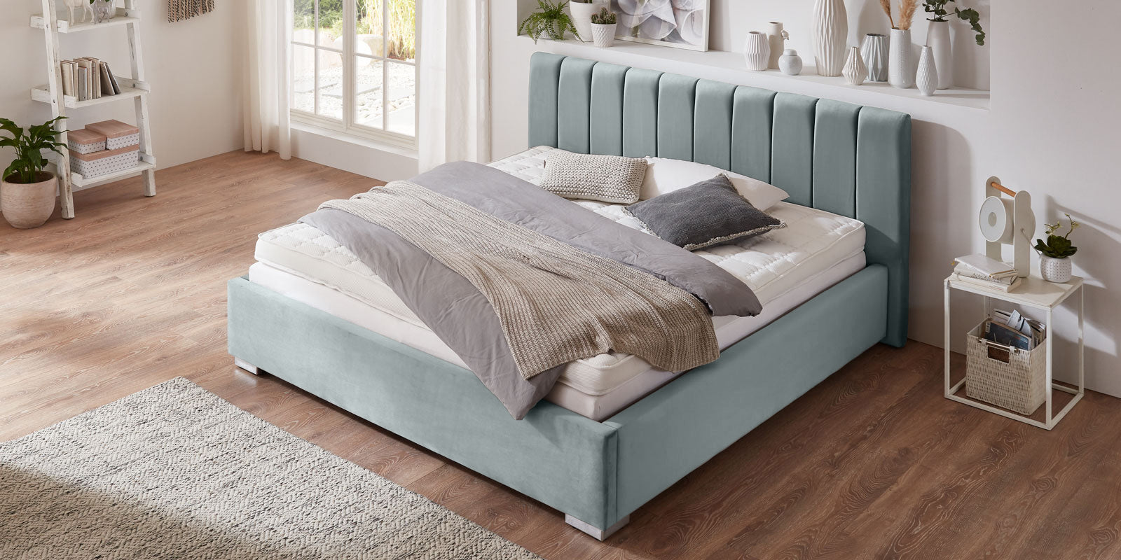 Pat Tapitat Santiago, cu Lada Rabatabil, Verde-Smarald, Prestigehome.ro, Prestige, #Color_swing-menta