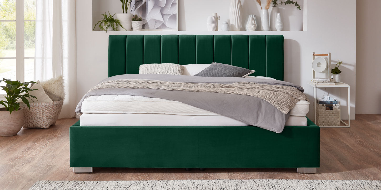 Pat Tapitat Santiago, cu Lada Rabatabil, Verde-Smarald, Prestigehome.ro, Prestige, #Color_swing-verde